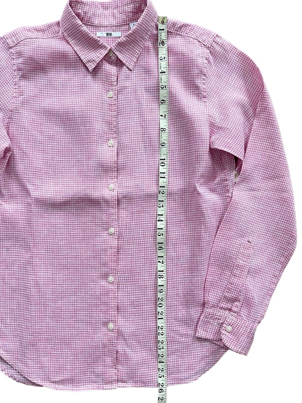 Effortlessly Chic UNIQLO 100% Linen Gingham Shirt, Size M - Picture 5 of 6